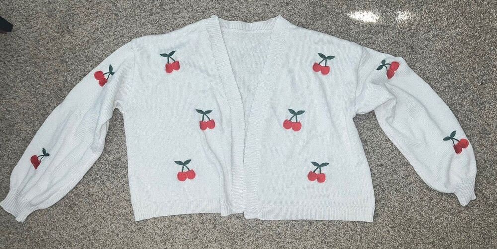 Unbranded Cherry Embroidered Cardigen 2XL